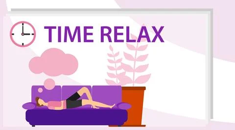 A man is resting on the sofa. Time relax. A man sleeps on the sofa Stock Illustration