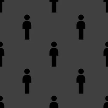 Man restroom web icon. flat design. Seamless pattern. Illustrazione stock