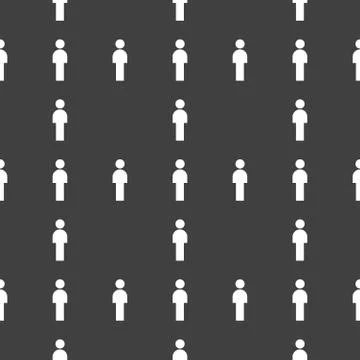 Man restroom web icon. flat design. Seamless pattern. Illustrazione stock