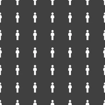 Man restroom web icon. flat design. Seamless pattern. Stock Illustration