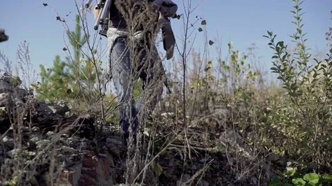 Man with retro camera on the shoulder Stock Footage 72103602