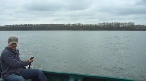 Man Returns on Canoe in River Stock Footage 2587854