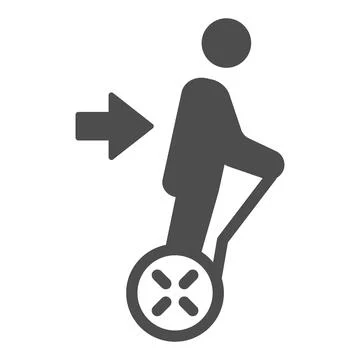 Man ride hoverboard solid icon, electric transport concept, gyroboard with Illustration