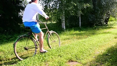 Man rides a bicycle Stock Footage 110845501