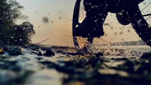 Man rides a bicycle Stock Footage 156007552