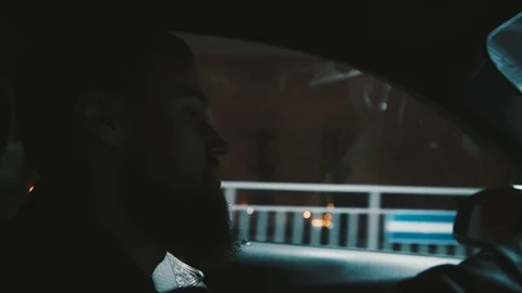 Man rides a car Stock-Footage 128918850