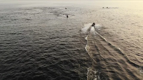 Man rides a jet ski Stock Footage 129098976