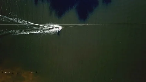 A man rides wakeboarding Stock Footage 107538283