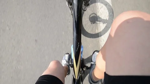 The man is riding a bicycle Stock Footage 82035201