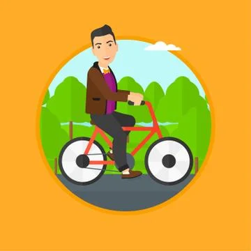 Man riding bicycle. Stock Illustration