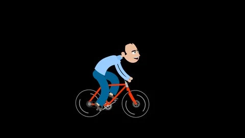 Man riding  bicycle on transparent background 스톡 동영상 99724275
