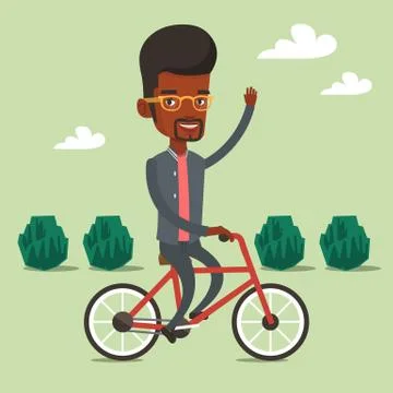 Man riding bicycle vector illustration Illustrazione stock