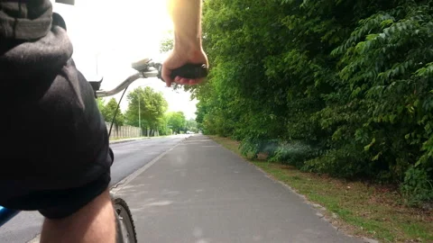 The man is riding a bike Stock Footage 112656392