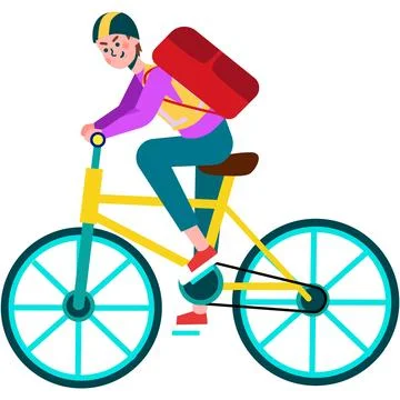 Man riding bike vector guy on bicycle icon Stock Illustration