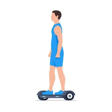 Man riding an Electric hoverboard Stock Illustration
