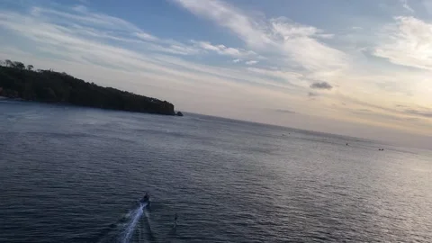 The man is riding hydrofoil on the Thomas beach, Bali. Indonesia. Stock Footage 284398256