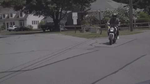 Man Riding Motorcycle Stock Footage 124672864