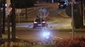 Man riding motorcycle at night, quick meal delivery service in big city, comfort HD Footage