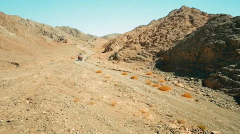A man riding the quad in the desert 動画素材 44237292