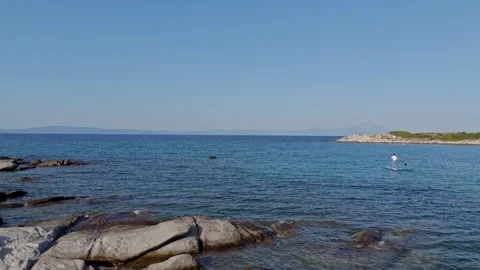 Man riding a sup Stock Footage 278188621