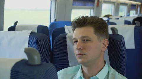 Man riding a train Stock Footage 97847774