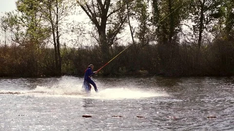 A man riding a wakeboard Stock Footage 107537740