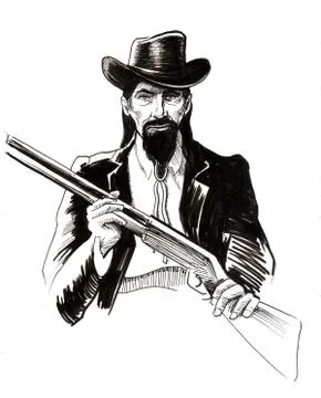 Man with a riffle Stock Illustration