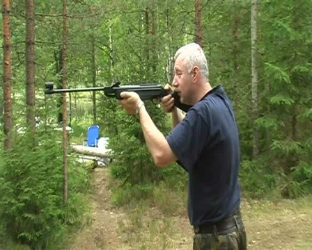 Man with rifle Stock Footage 354415