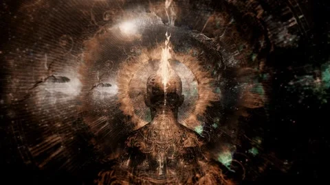 Man with ring of fire around head Vidéo 244728105