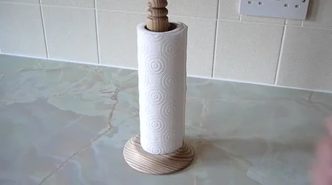 Man Ripping Off A Sheet Of Paper Towel (Model Released) Video stock 1037417