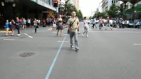 Man Road Crossing Stock Footage 11803008