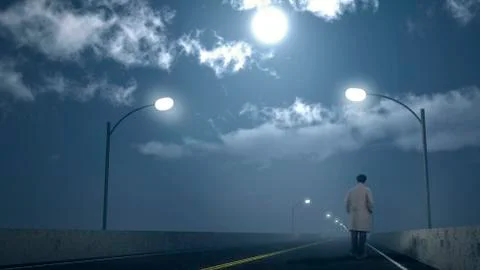 Man on the road Stock Illustration