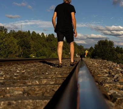 Man on the road Foto stock