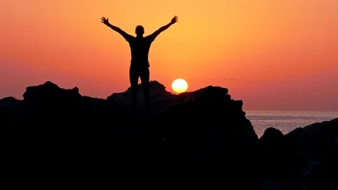 Man on the road to success Stock Footage 98563762