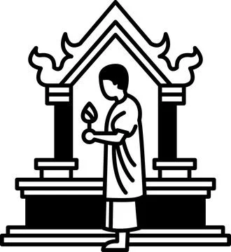 A man in a robe holding a candle in front of a building Ilustración de archivo