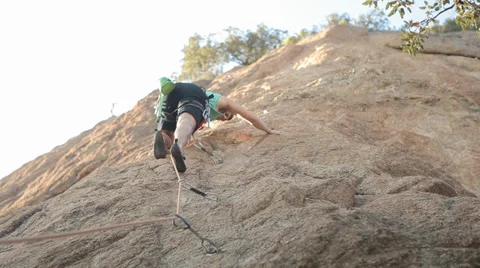 Man Rock Climbing Stock Footage 38649499