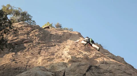 Man Rock Climbing Stock Footage 38660751