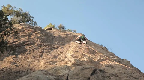 Man Rock Climbing Stock Footage 38671504