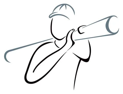 Man with roll or pipe Stock Illustration