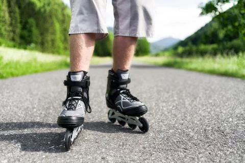 Man on roller skates Stock Photos