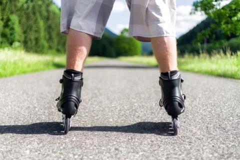 Man on roller skates Stock Photos