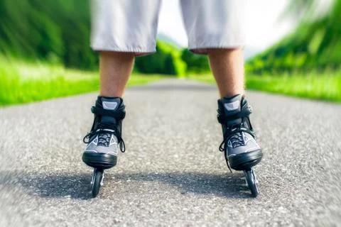 Man on roller skates Stock Photos