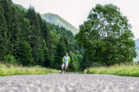 Man on roller skates Stock Photos