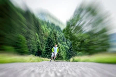 Man on roller skates Stock Photos