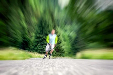 Man on roller skates Stock Photos
