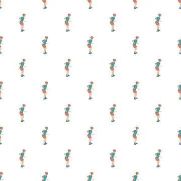 Man roller skating feeling sudden back pain pattern Stock Illustration
