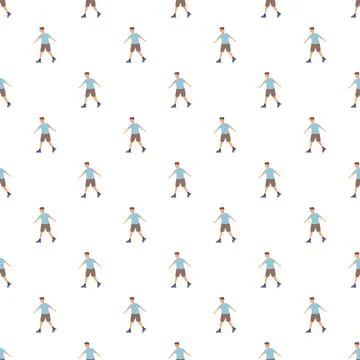 Man rollerblading summer activity seamless pattern Stock Illustration