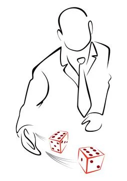 Man rolling dices Stock Illustration