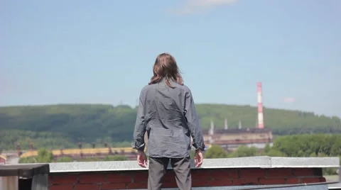 The man on the roof Stock Footage 65289722