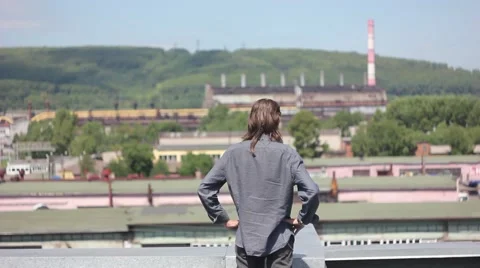 The man on the roof Stock Footage 65289726